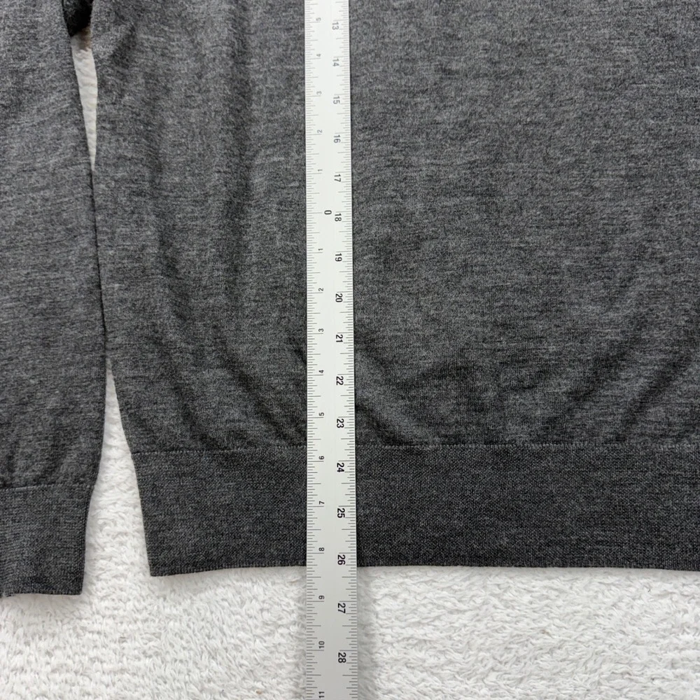 Polo Ralph Lauren Mens V Neck Sweater Dark‎ Gray Merino Wool Slim Fit XL